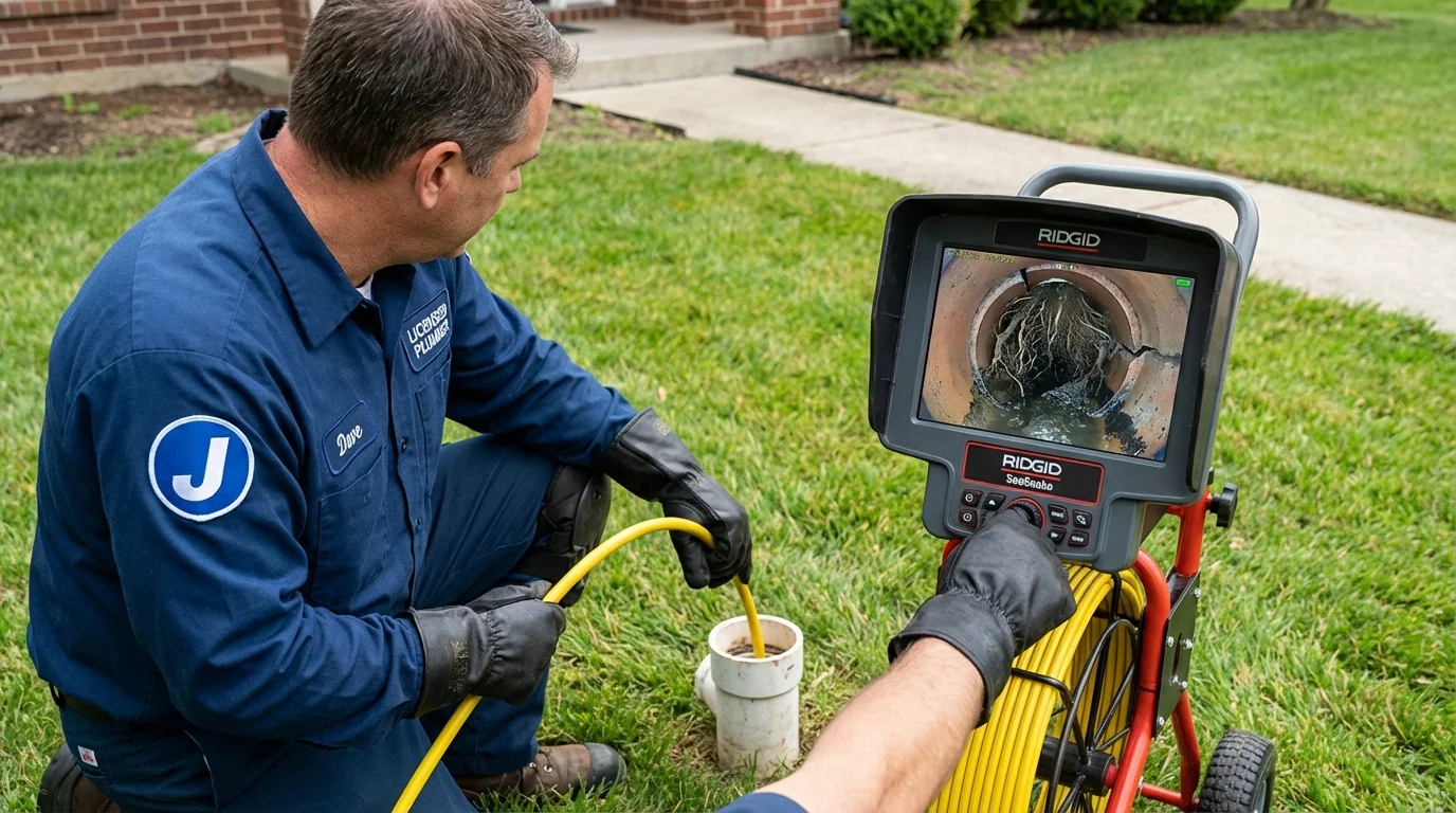 Sewer camera inspection being performed by Johns Plumbing LLC in Riverton